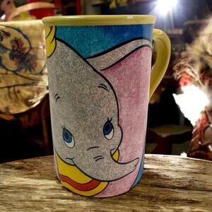 Walt Disney World Dumbo Character Cartoon Movie Souvenir Tall Coffee Mug Yellow
